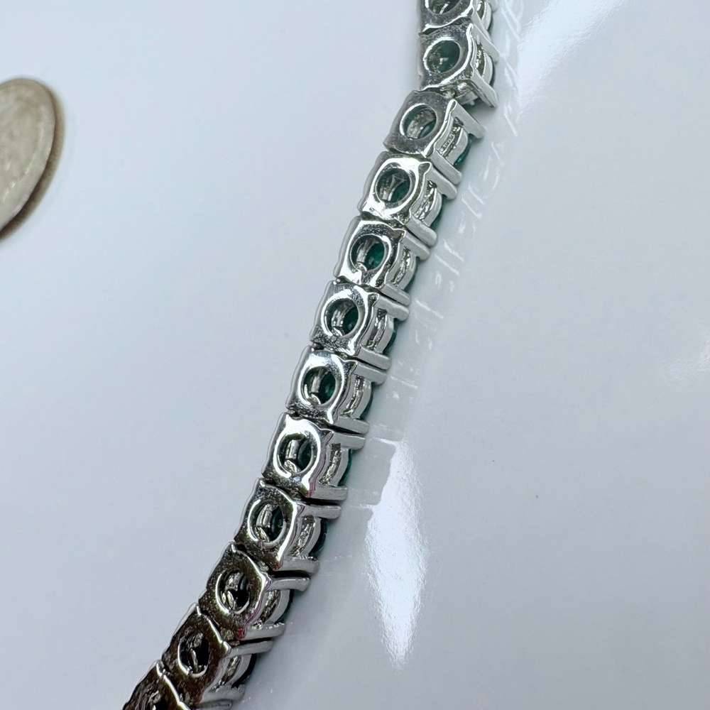 4MM Green Cubic Zirconia Tennis Chain Necklace (NWOT) - Picture 9 of 11